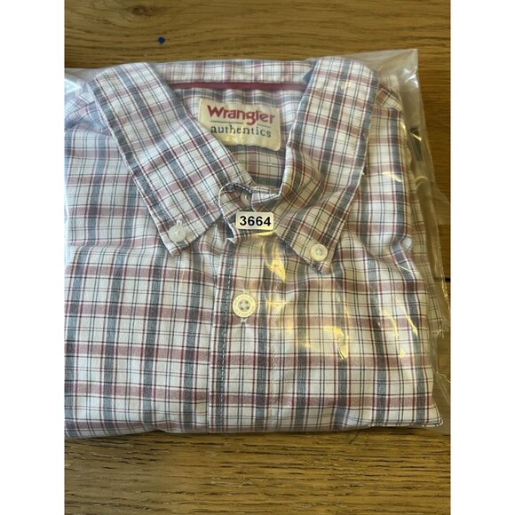 Wrangler Authentics Shirt Mens Size Large Plaid Pocket Long Sleeve Button Down - Picture 14 of 14